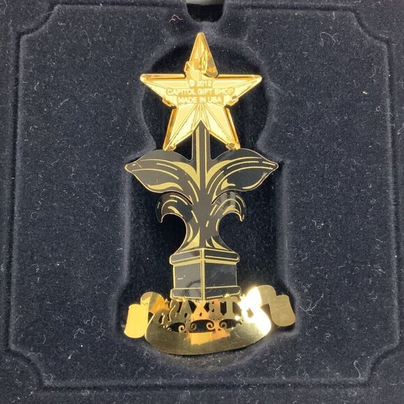 2012 Texas State Capitol Ornament Fence Finial Gold & Black Collectible With Box - Picture 4 of 4